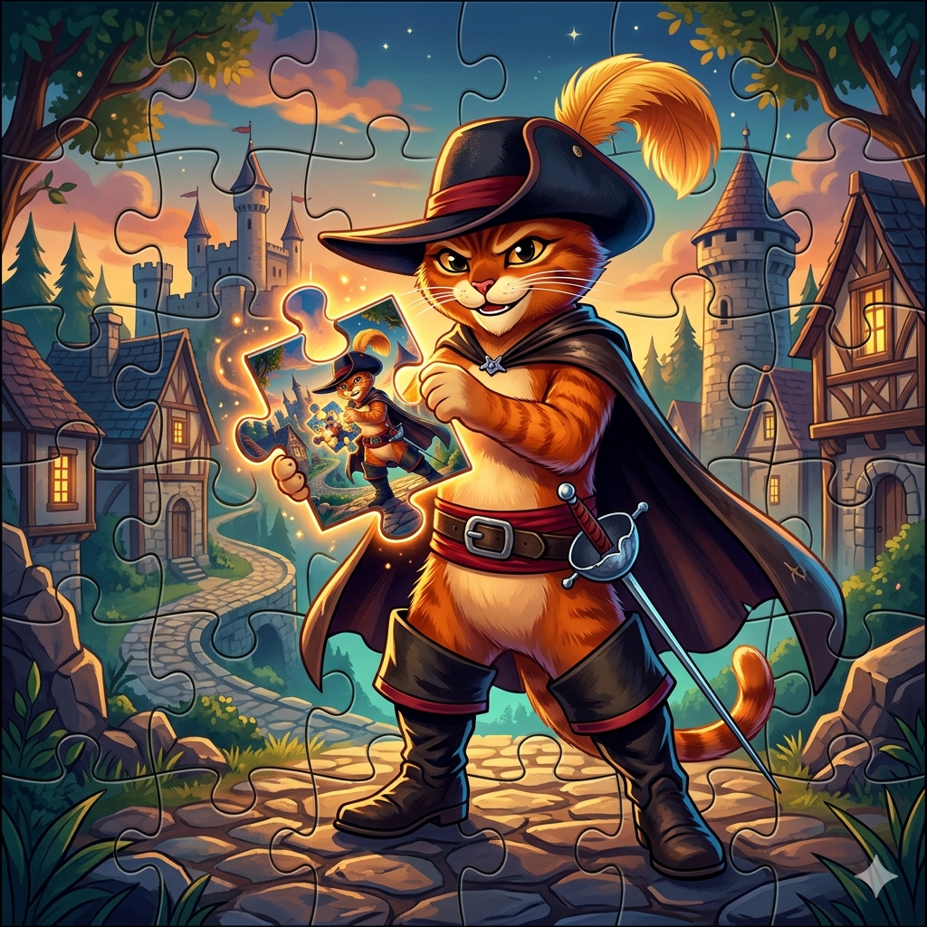 Пазл онлайн Кот в сапогах