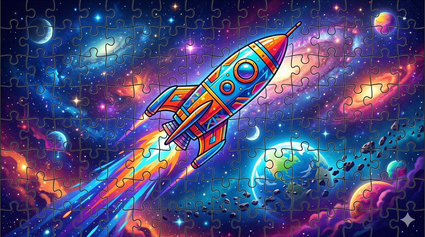 Пазл онлайн Ракета в космосе