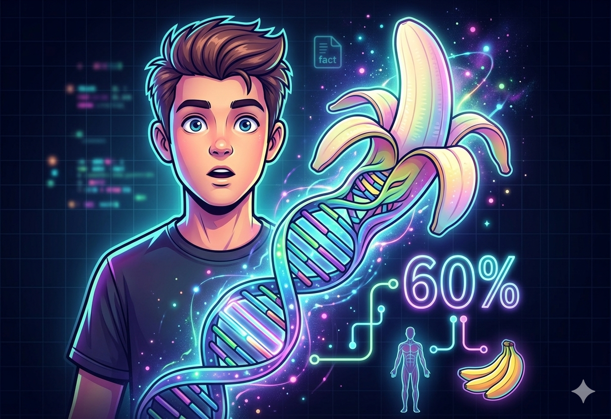 Наша ДНК на 60% совпадает с ДНК банана